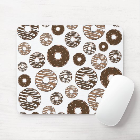 Donut Pattern, Chocolate Donuts, Karamel Donuts Muismat (Met muis)