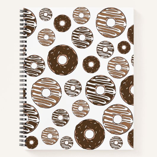 Donut Pattern, Chocolate Donuts, Karamel Donuts Notitieboek (Voorkant)
