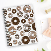 Donut Pattern, Chocolate Donuts, Karamel Donuts Notitieboek