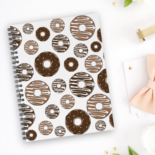Donut Pattern, Chocolate Donuts, Karamel Donuts Notitieboek