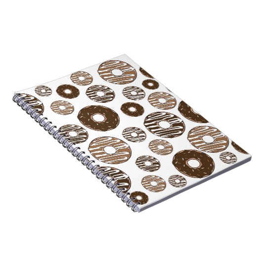 Donut Pattern, Chocolate Donuts, Karamel Donuts Notitieboek (Rechterzijde)