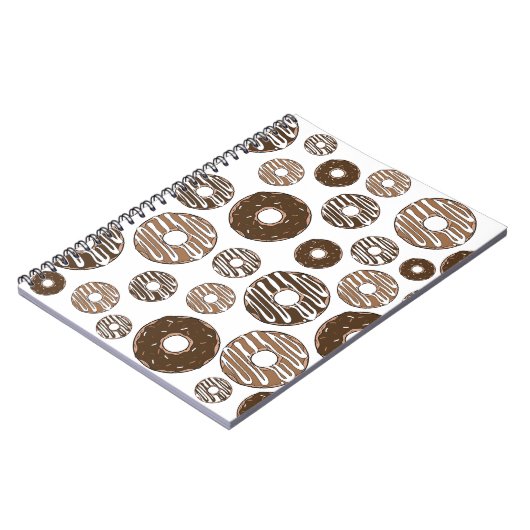 Donut Pattern, Chocolate Donuts, Karamel Donuts Notitieboek (Linkerzijde)