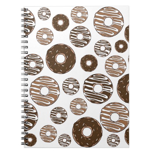 Donut Pattern, Chocolate Donuts, Karamel Donuts Notitieboek (Voorkant)