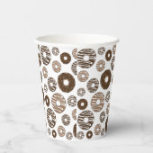 Donut Pattern, Chocolate Donuts, Karamel Donuts Papieren Bekers (Rechts)