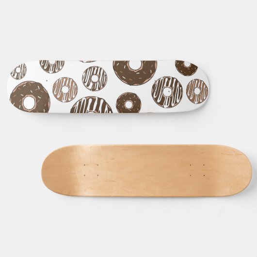 Donut Pattern, Chocolate Donuts, Karamel Donuts Persoonlijk Skateboard (Horizontaal)