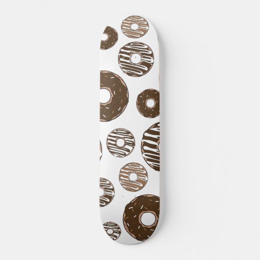 Donut Pattern, Chocolate Donuts, Karamel Donuts Persoonlijk Skateboard (Voorkant)
