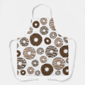 Donut Pattern, Chocolate Donuts, Karamel Donuts Schort (Voorkant)