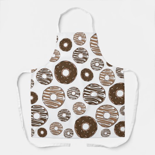 Donut Pattern, Chocolate Donuts, Karamel Donuts Schort (Voorkant)