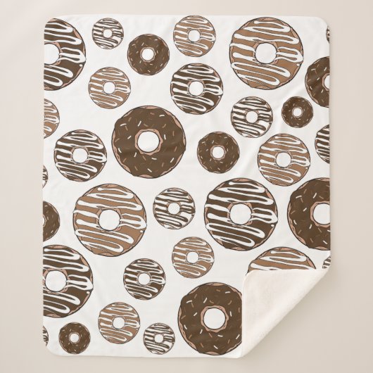 Donut Pattern, Chocolate Donuts, Karamel Donuts Sherpa Deken (Voorkant)