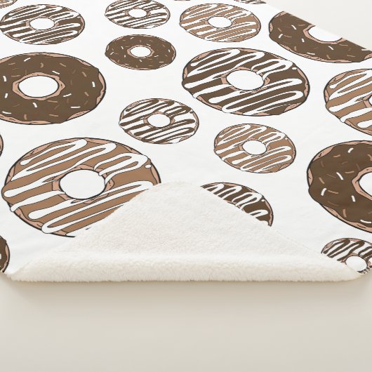 Donut Pattern, Chocolate Donuts, Karamel Donuts Sherpa Deken (3/4)
