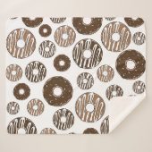 Donut Pattern, Chocolate Donuts, Karamel Donuts Sherpa Deken (Voorkant (horizontaal))