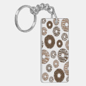 Donut Pattern, Chocolate Donuts, Karamel Donuts Sleutelhanger (Voorkant Links)