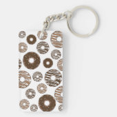 Donut Pattern, Chocolate Donuts, Karamel Donuts Sleutelhanger (achterkant)