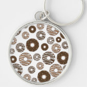 Donut Pattern, Chocolate Donuts, Karamel Donuts Sleutelhanger (Voorkant)