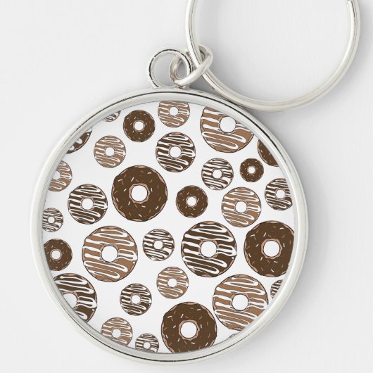 Donut Pattern, Chocolate Donuts, Karamel Donuts Sleutelhanger (Voorkant)
