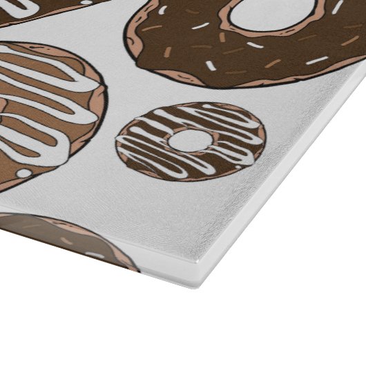 Donut Pattern, Chocolate Donuts, Karamel Donuts Snijplank (Hoek)