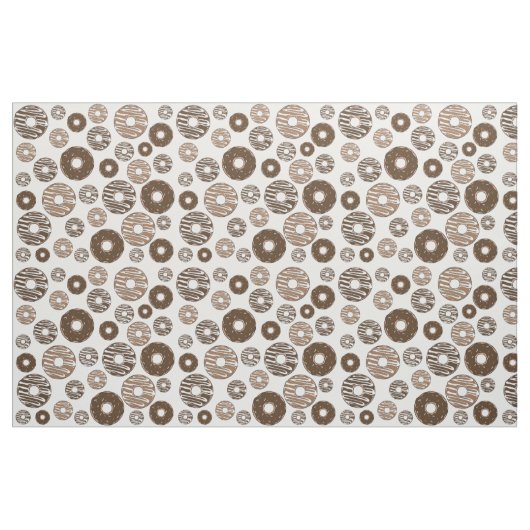 Donut Pattern, Chocolate Donuts, Karamel Donuts Stof (Fat Quarter)