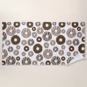 Donut Pattern, Chocolate Donuts, Karamel Donuts Strandlaken (Voorkant)