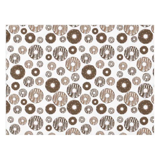 Donut Pattern, Chocolate Donuts, Karamel Donuts Tafelkleed (Voorkant (Horizontaal))