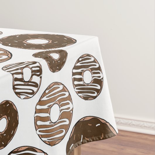 Donut Pattern, Chocolate Donuts, Karamel Donuts Tafelkleed (Voorbeeld)