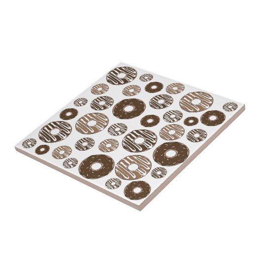 Donut Pattern, Chocolate Donuts, Karamel Donuts Tegeltje (Zijkant)