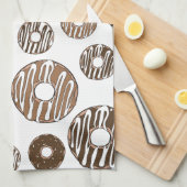 Donut Pattern, Chocolate Donuts, Karamel Donuts Theedoek (Quarter Fold)