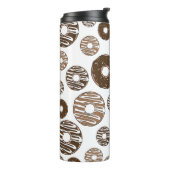 Donut Pattern, Chocolate Donuts, Karamel Donuts Thermosbeker (Gedraaid links)