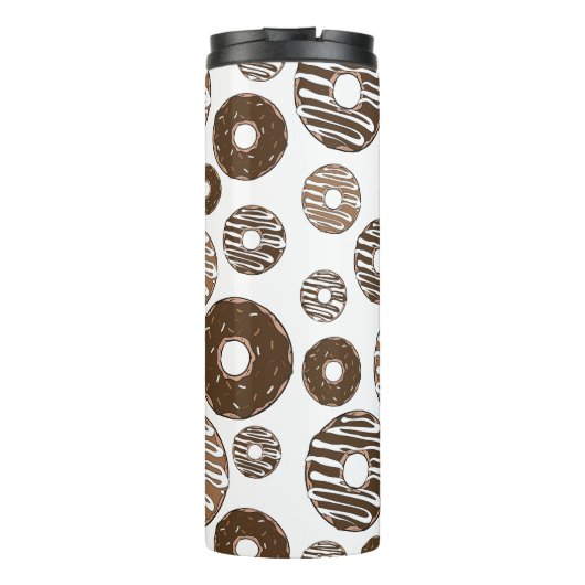 Donut Pattern, Chocolate Donuts, Karamel Donuts Thermosbeker (Achterkant)