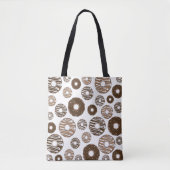 Donut Pattern, Chocolate Donuts, Karamel Donuts Tote Bag (Voorkant)