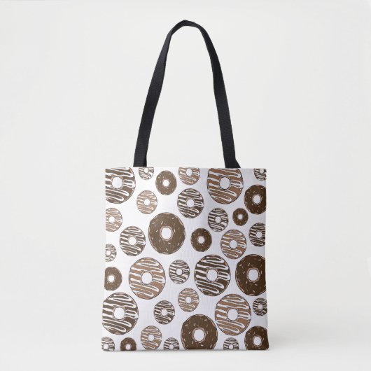 Donut Pattern, Chocolate Donuts, Karamel Donuts Tote Bag (Voorkant)