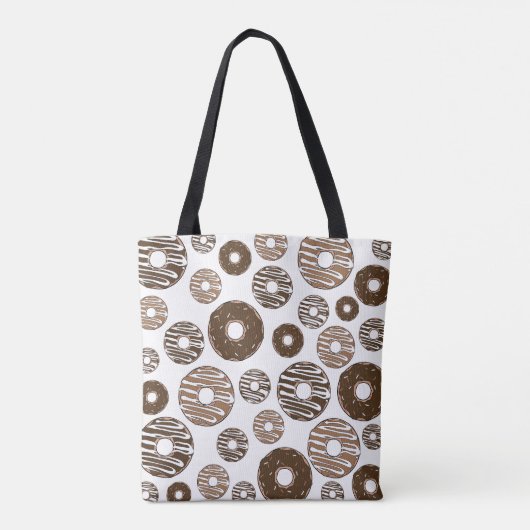 Donut Pattern, Chocolate Donuts, Karamel Donuts Tote Bag (Achterkant)
