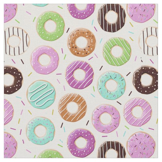 Donut Pattern fabric Stof (Close Up)