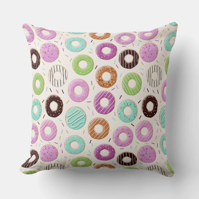 Donut Pattern gooit kussens (Voorkant)