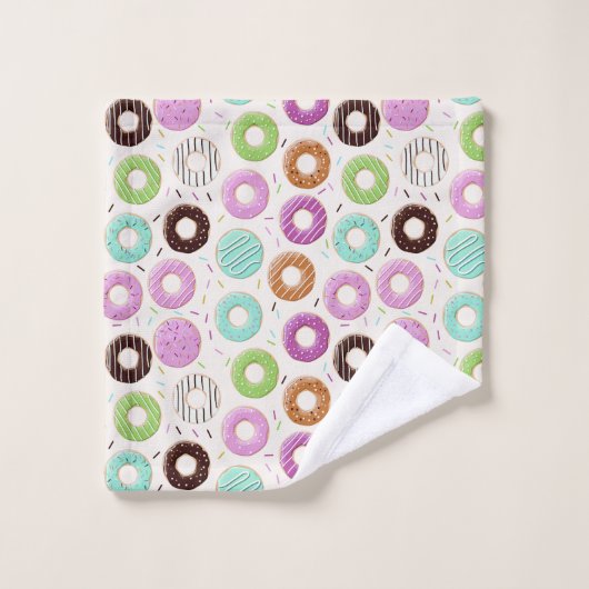 Donut Pattern-handdoekset Bad Handdoek (Wasdoekje)