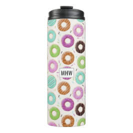 Donut Pattern monogram tumbler Thermosbeker