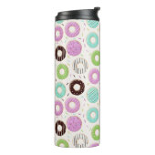 Donut Pattern monogram tumbler Thermosbeker (Gedraaid links)