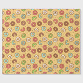 Donut Pattern | Oranje crème Cadeaupapier (Vlak)