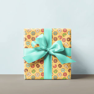 Donut Pattern   Oranje crème Cadeaupapier
