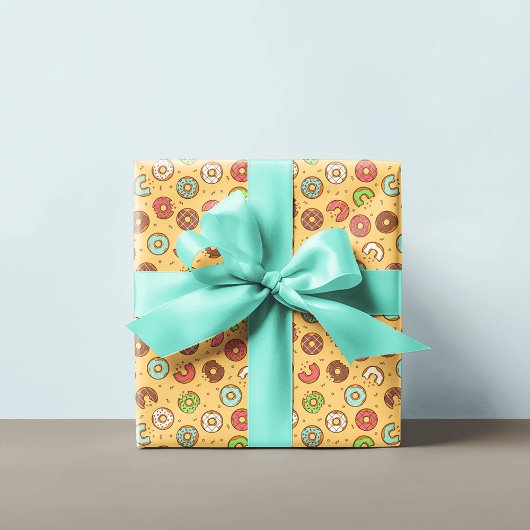 Donut Pattern | Oranje crème Cadeaupapier