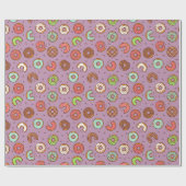 Donut Pattern | PAARS Cadeaupapier (Vlak)