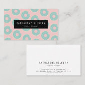 Donut Pattern Pink & Mint Green Visitekaartje (Voorkant / Achterkant)