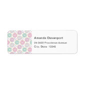 Donut Pattern Schattige kleurrijk adres Etiket (Voorkant)