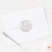 Donut Pattern Schattige kleurrijk adres Ronde Sticker (Envelop)