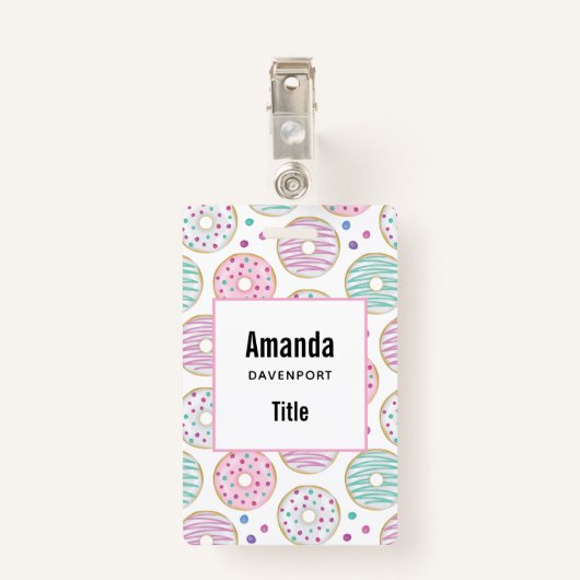Donut Pattern Schattige Kleurrijk Badge (Achterkant met clip)