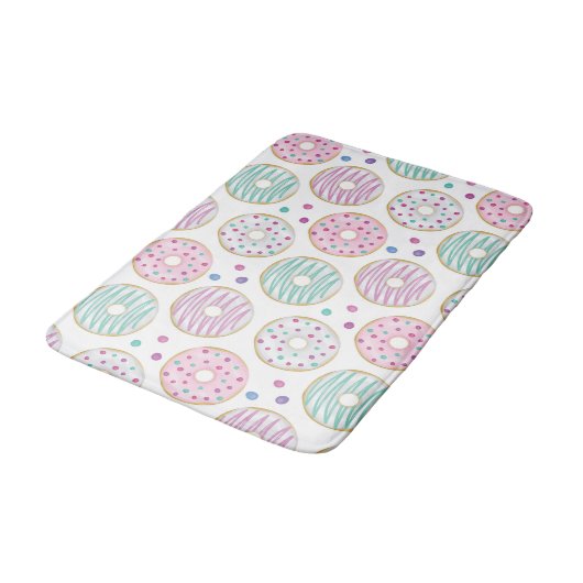 Donut Pattern Schattige Kleurrijk Badmat (Gekanteld)