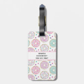 Donut Pattern Schattige Kleurrijk Bagagelabel (Achterkant verticaal)