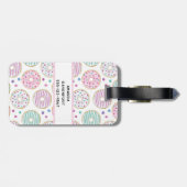 Donut Pattern Schattige Kleurrijk Bagagelabel (Achterkant horizontaal)