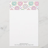 Donut Pattern Schattige Kleurrijk Briefpapier (Voorkant)