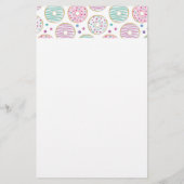 Donut Pattern Schattige Kleurrijk Briefpapier (Achterkant)