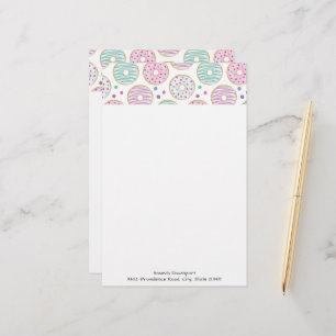 Donut Pattern Schattige Kleurrijk Briefpapier